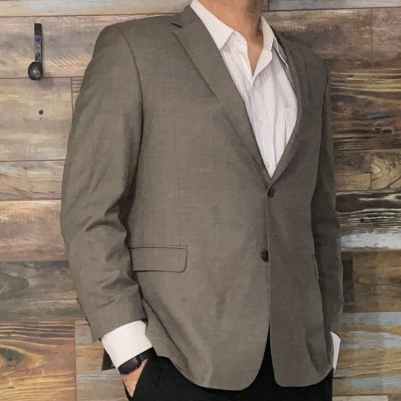 Tommy Hilfiger Wool Blend Gray Double Vented Blazer Sport Jacket Size 46R